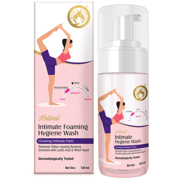 Natural Intimate Foaming Feminine Hygiene Wash, 120 ml